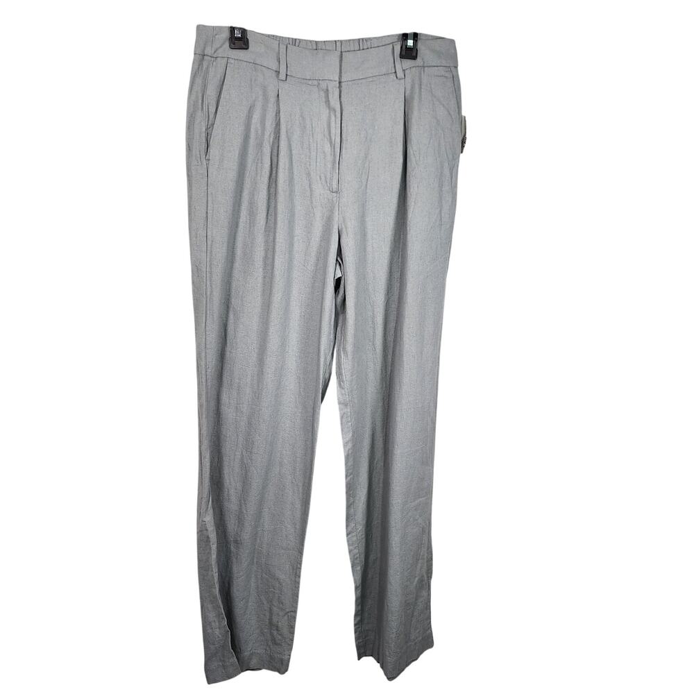 Old Navy Womens Pants M Tall Extra High Rise Taylor Wide Leg Trousers Linen Sage